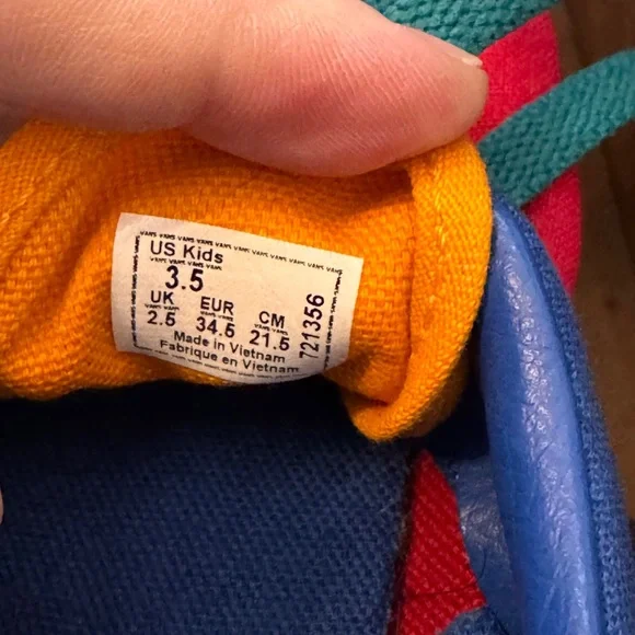 Vans Kids Low Top Sneakers - Red, Blue & Green - Picture 4 of 6